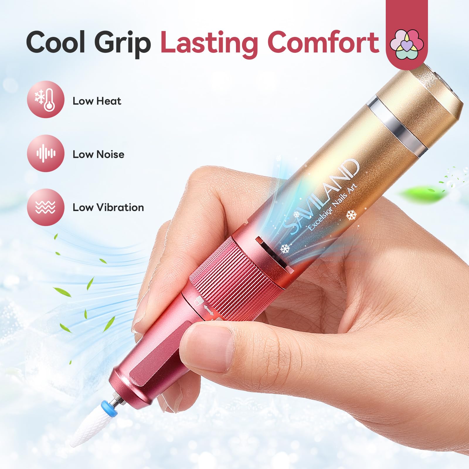 SAVILAND aluminum body detail, promotes low heat and quieter operation