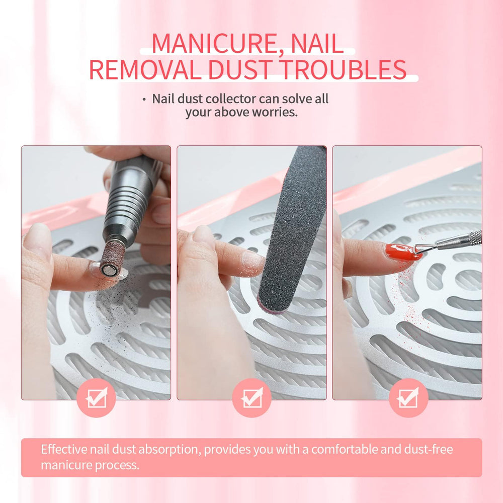 SAVILAND in-use during manicure reducing airborne filing dust