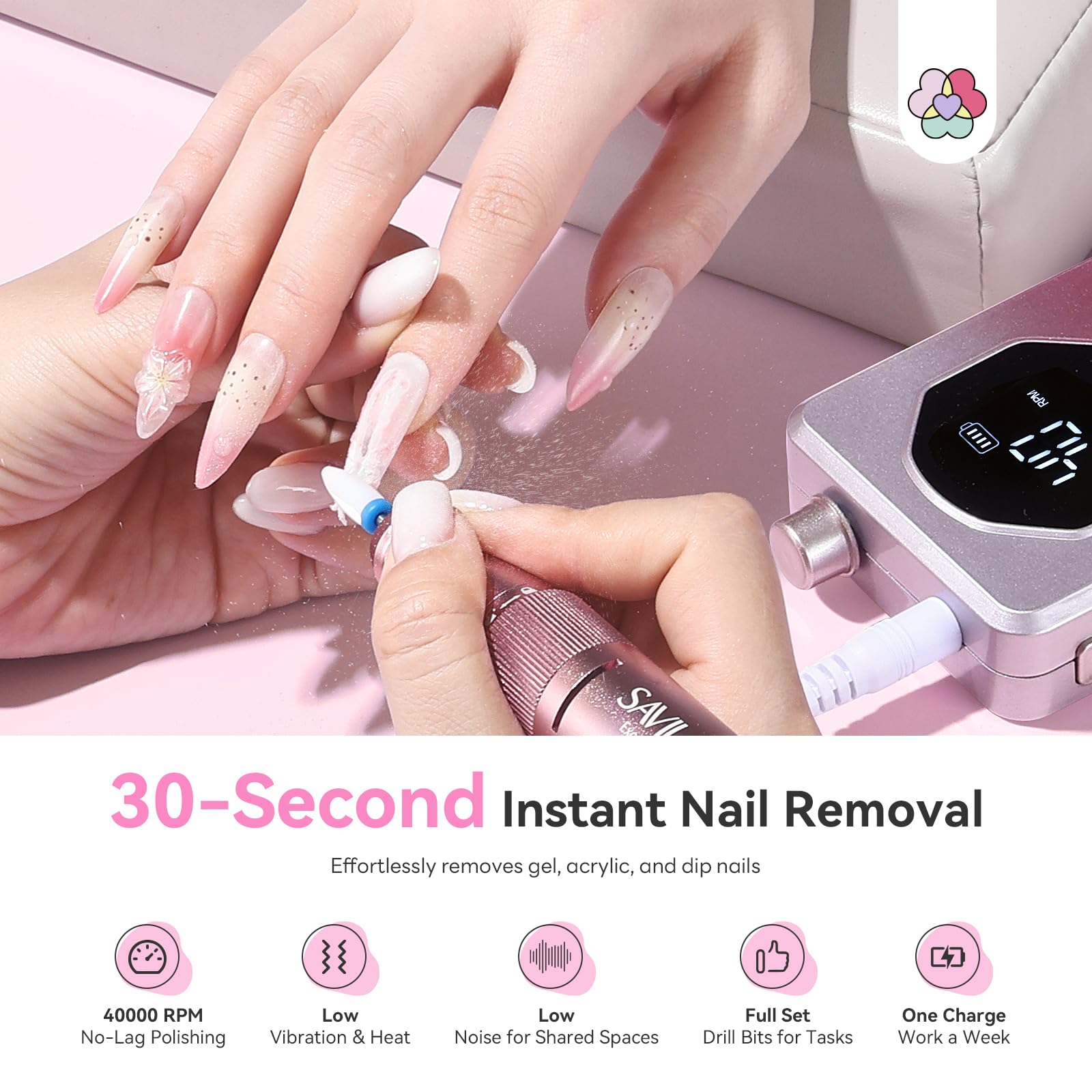 SAVILAND pink-white pearl finish detail adding professional style