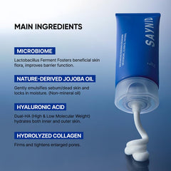 SAYNID cream to oil transition demonstrating how formula melts away dead skin smoothly