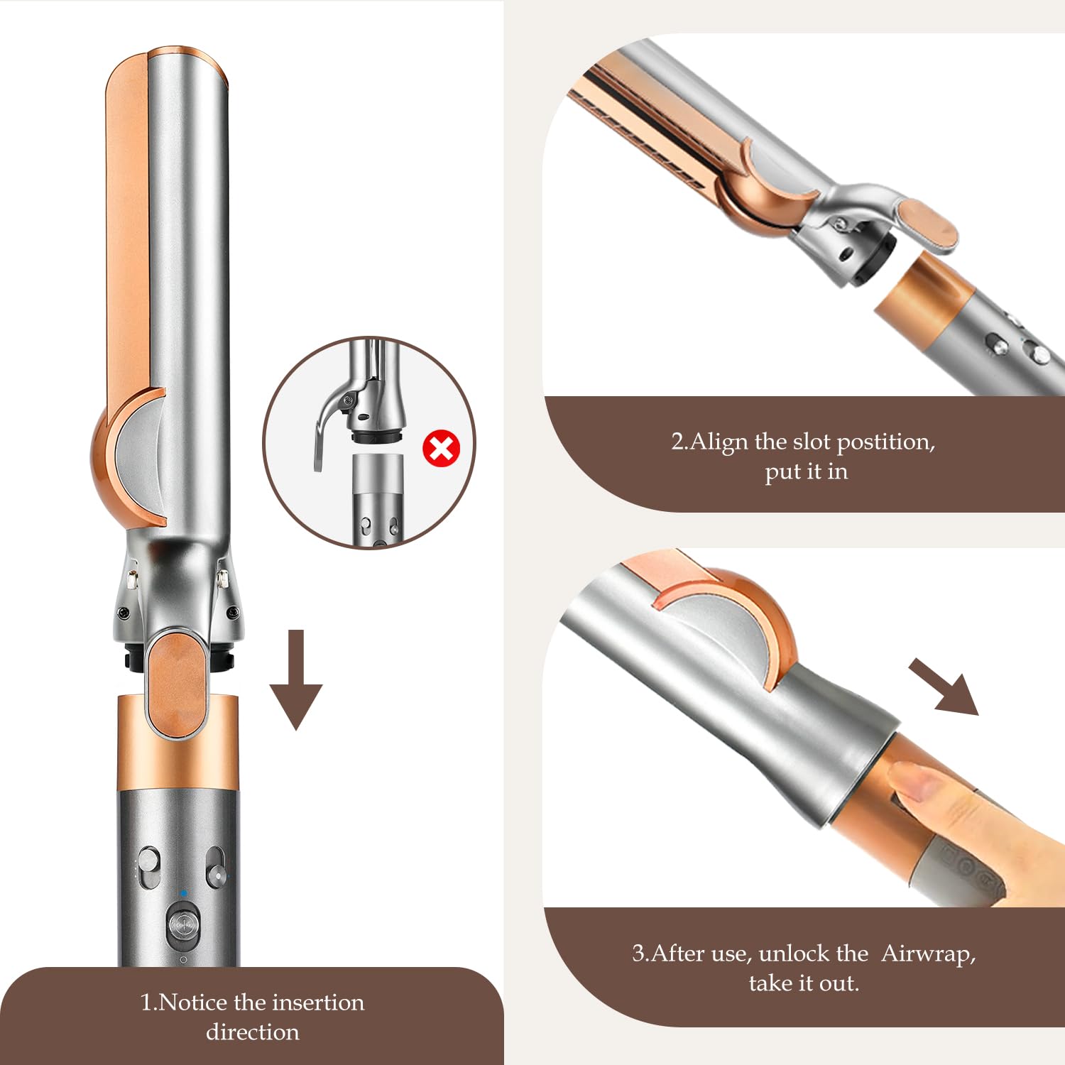 SAZIKA attachment in use on damp hair showing quick dry-and-smooth benefit