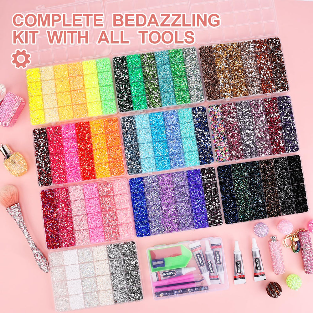 SCENIXE AB-coated gem detail catching light to boost sparkle on finished crafts