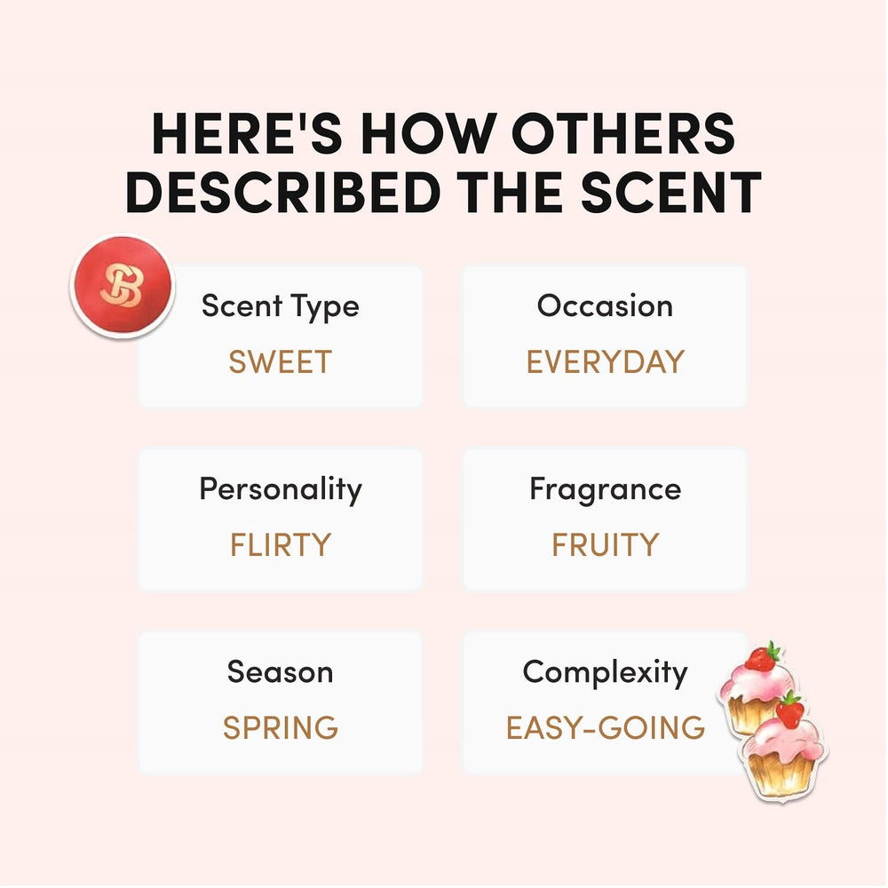 Scentbird still life with strawberries and vanilla evoking the perfume’s gourmand notes