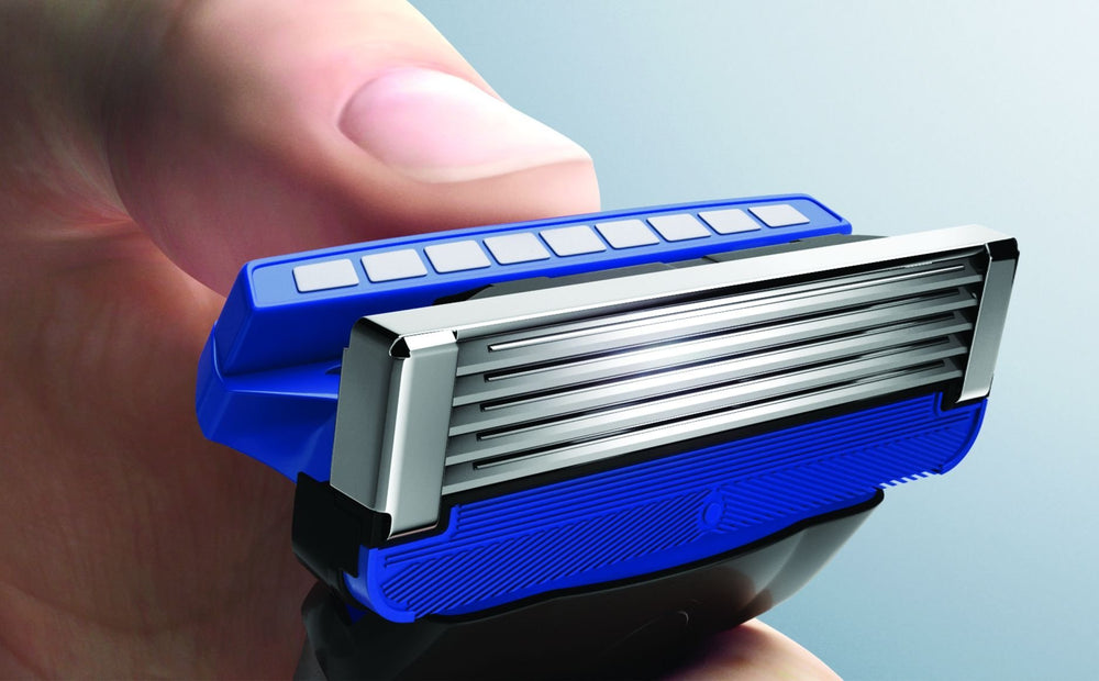 Schick Hydro 5 blade close-up showing five ultra-glide blades for smoother shaves