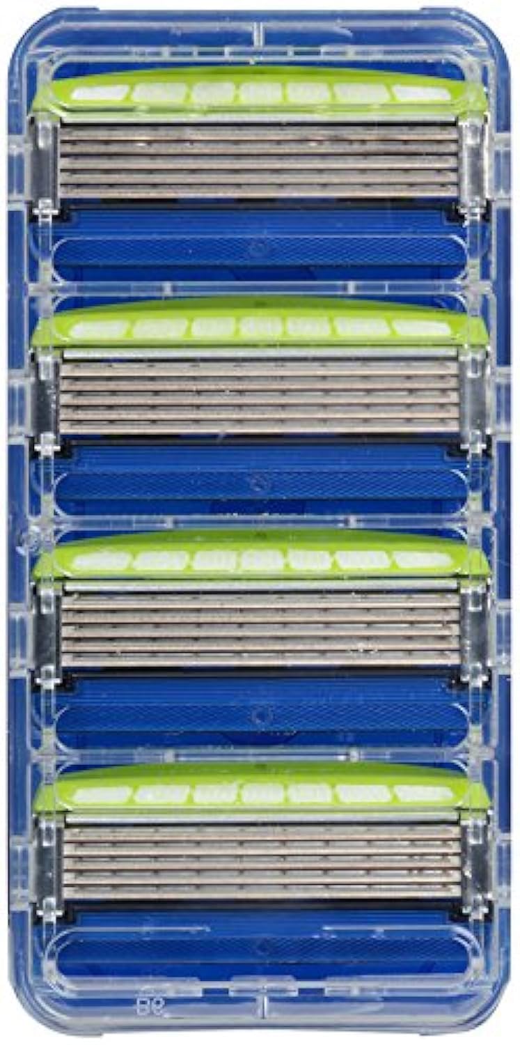 Schick Hydro 5 front packaging showing four refill cartridges for smoother, low-irritation shaves