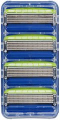 Schick Hydro 5 front packaging showing four refill cartridges for smoother, low-irritation shaves