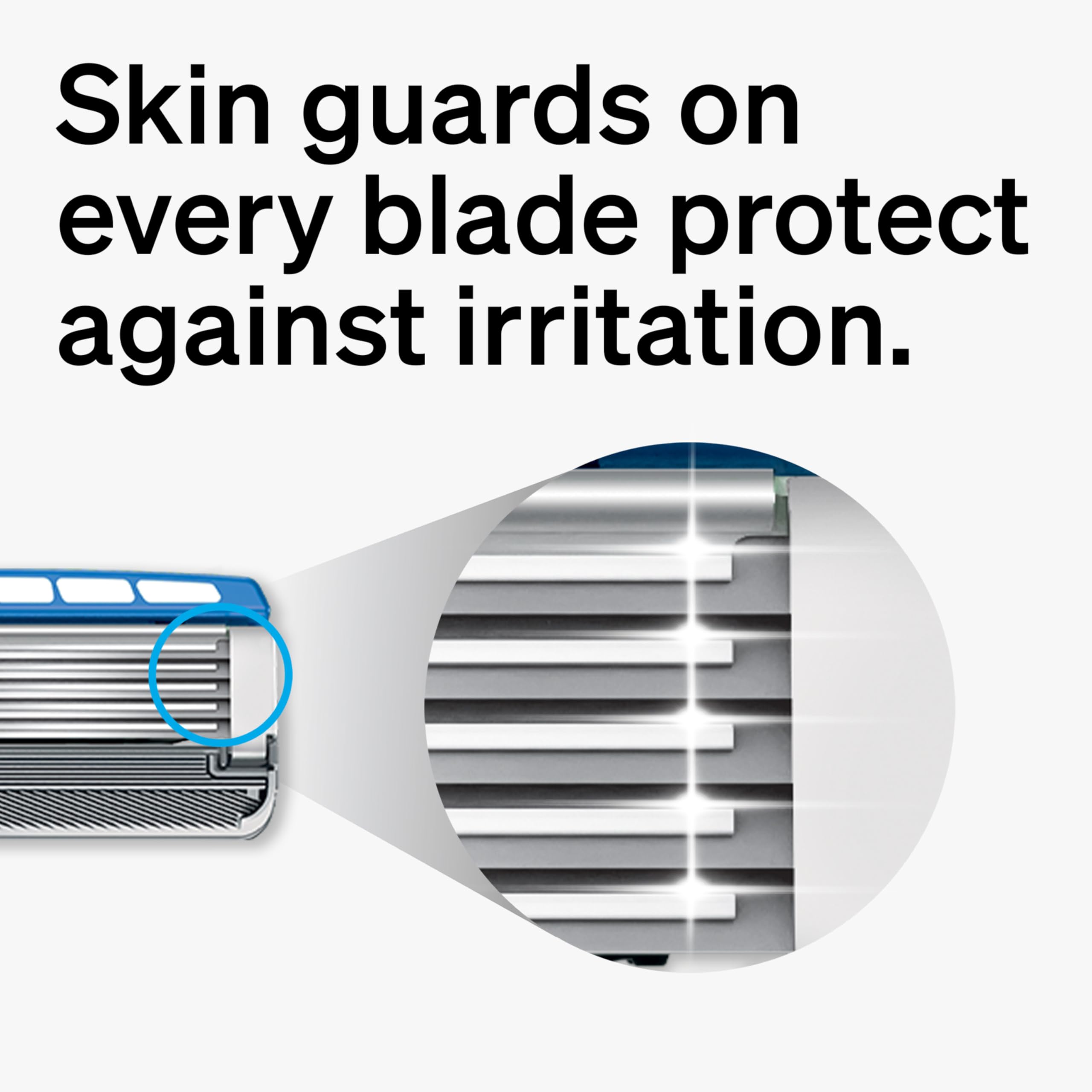 Schick Hydro five-blade cartridge detail showing blades and guards