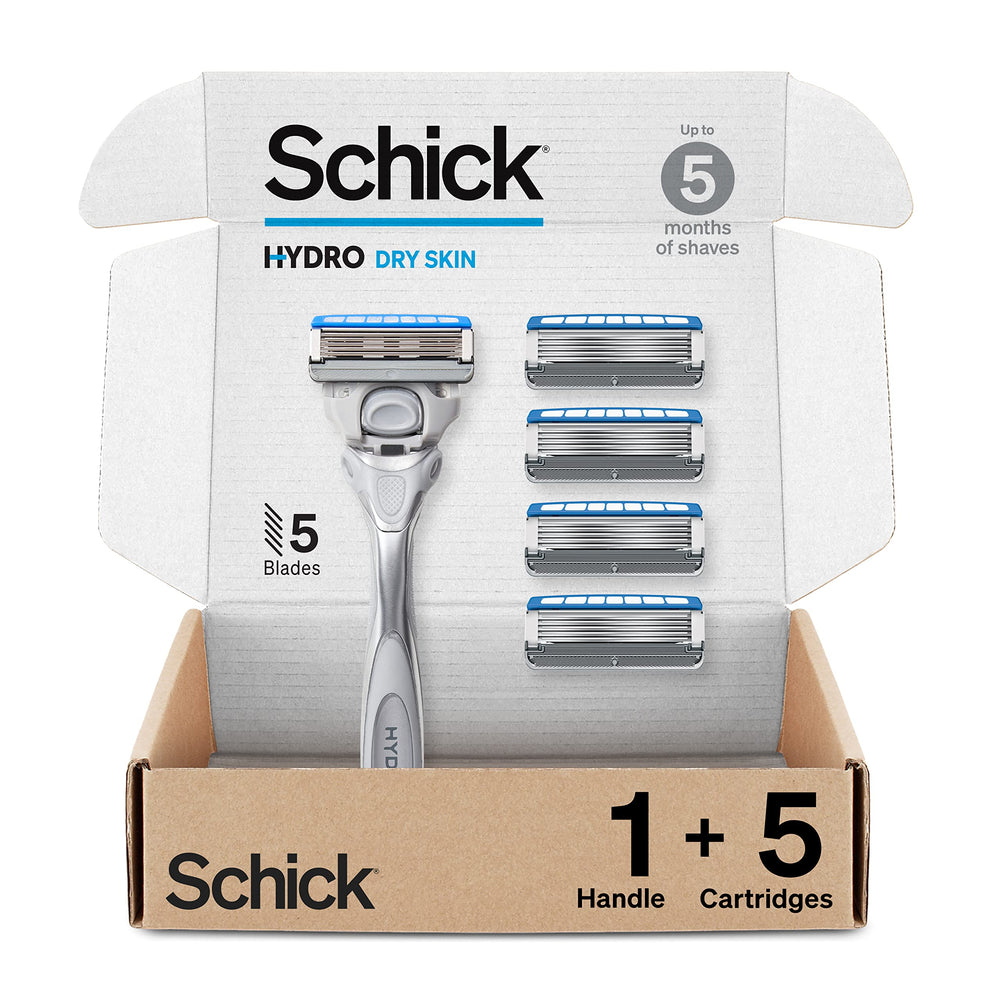 Schick Hydro front packaging showing kit contents and benefits