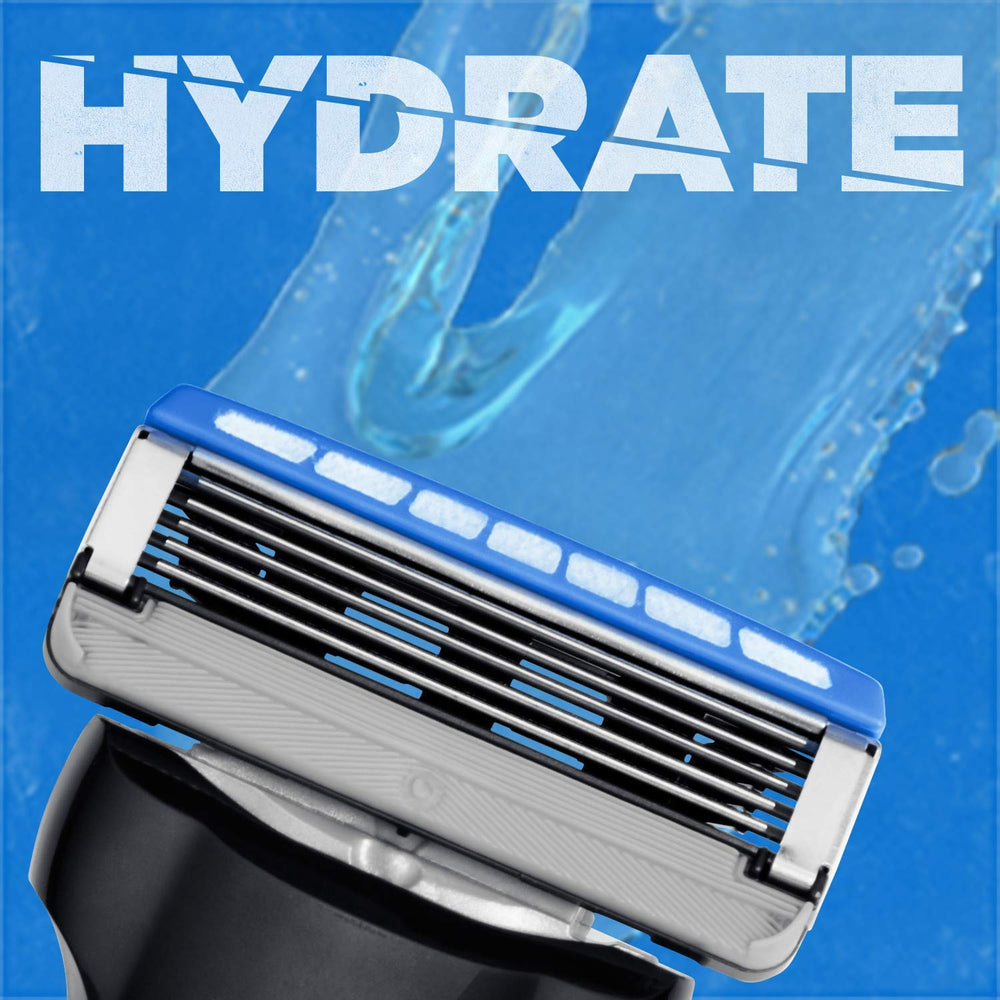 Schick Hydro close-up of five ultra-glide blades for smoother shaves