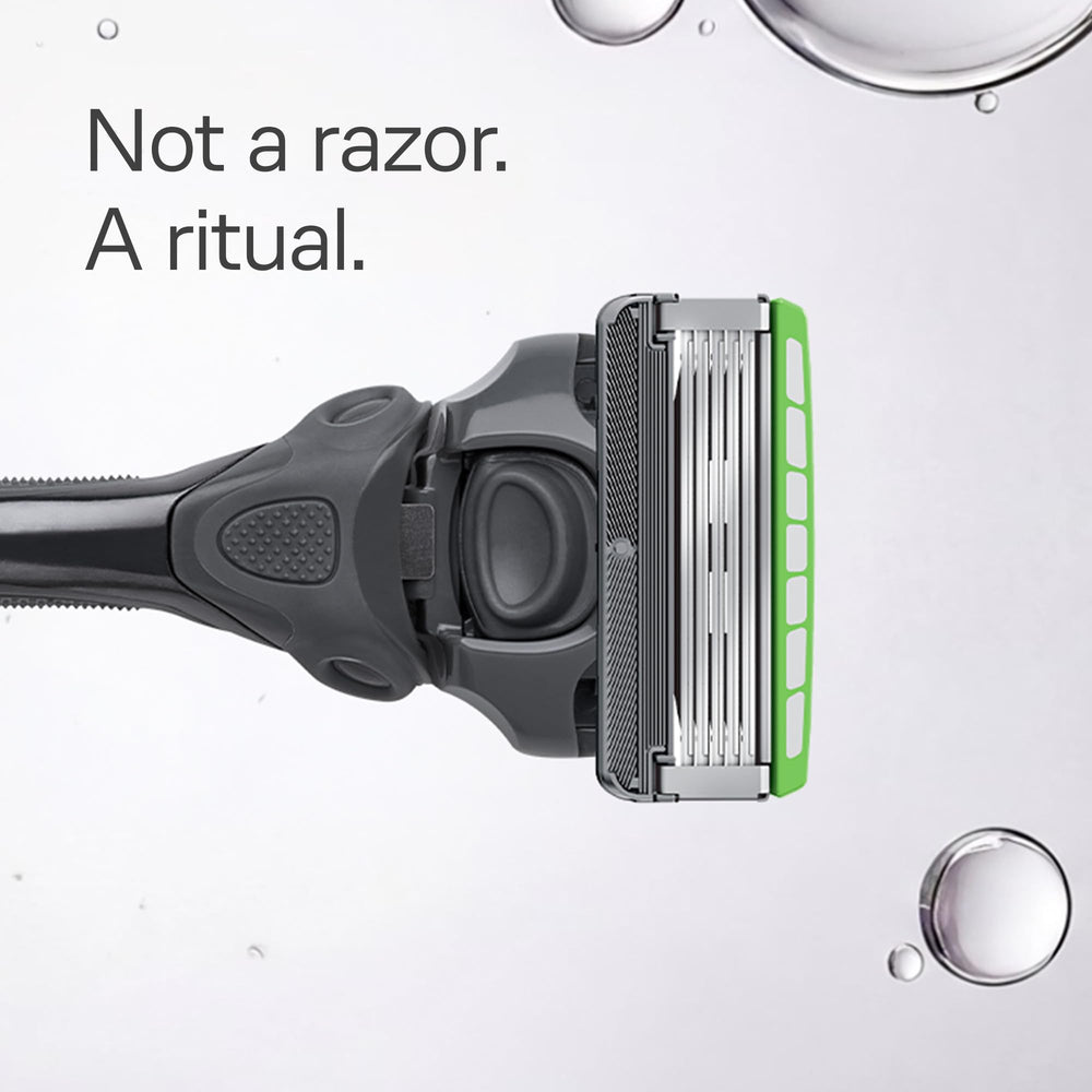 Schick Hydro five-blade head detail reducing tug for comfort