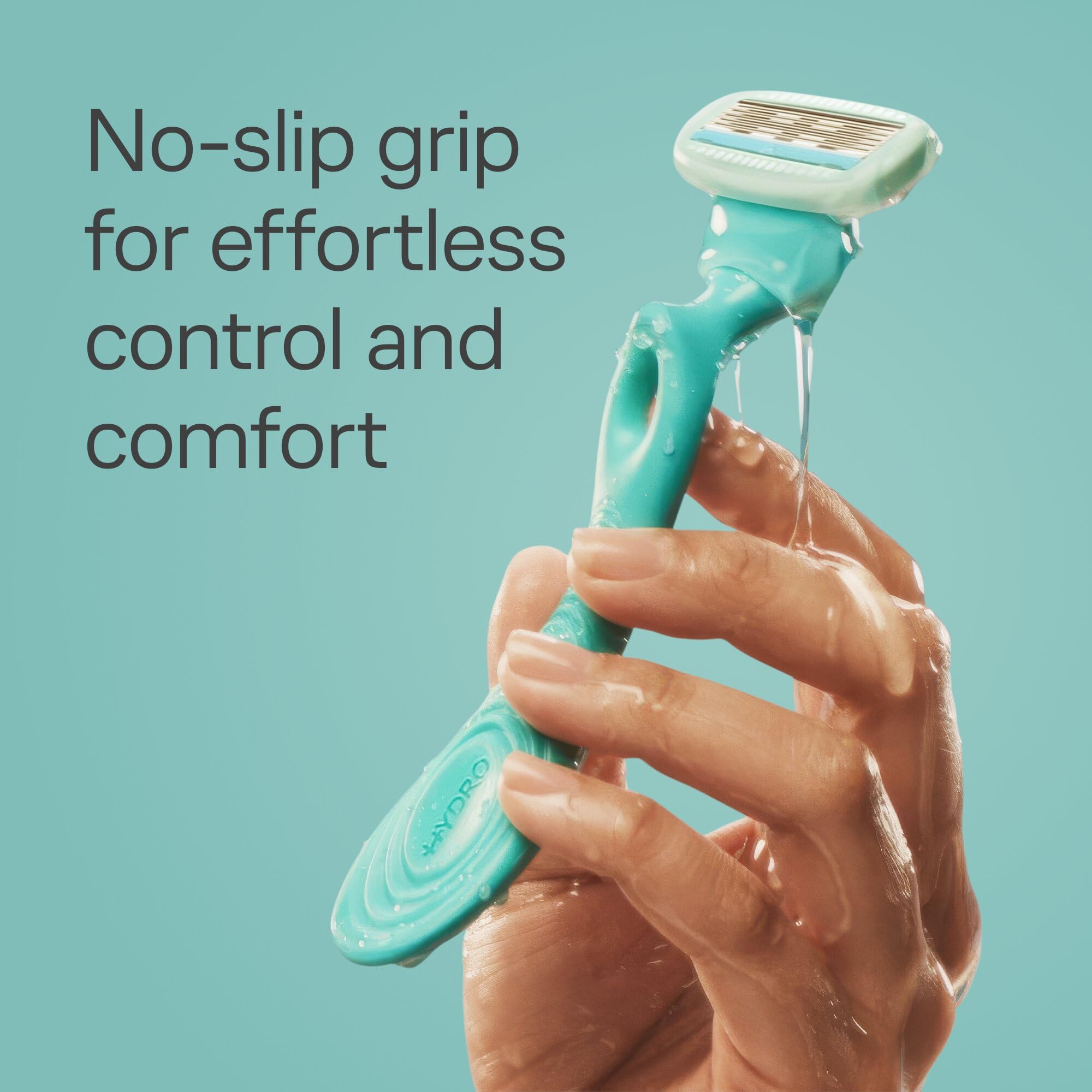 Schick Hydro Silk razor in hand demonstrating control and gentle shave