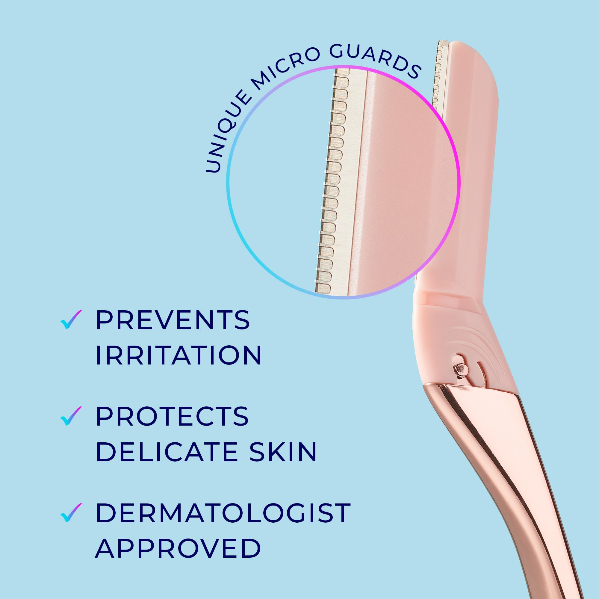 Schick Hydro Silk shown in use on cheek illustrating precise, gentle dermaplaning