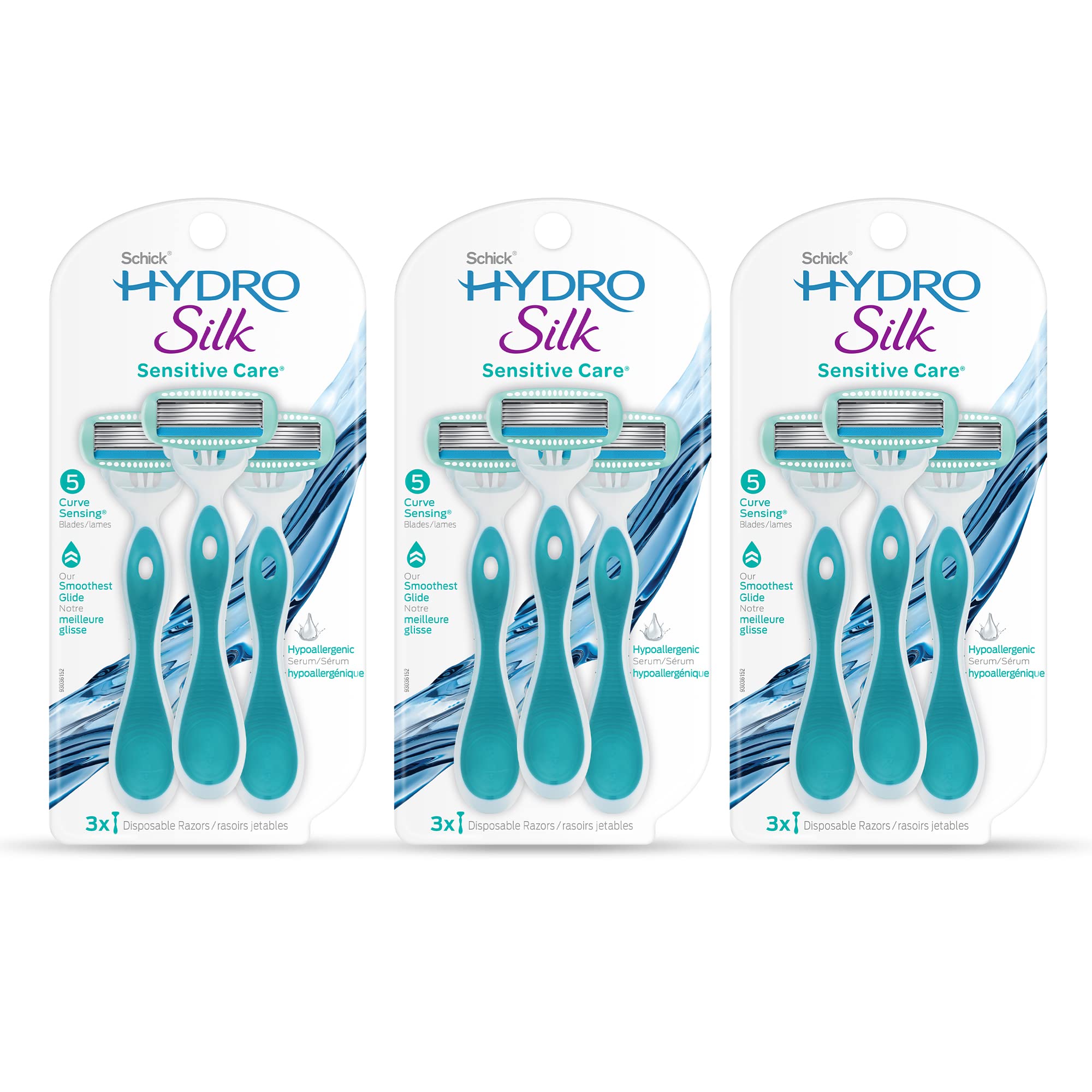 Schick Hydro Silk front packaging showing product count and benefits