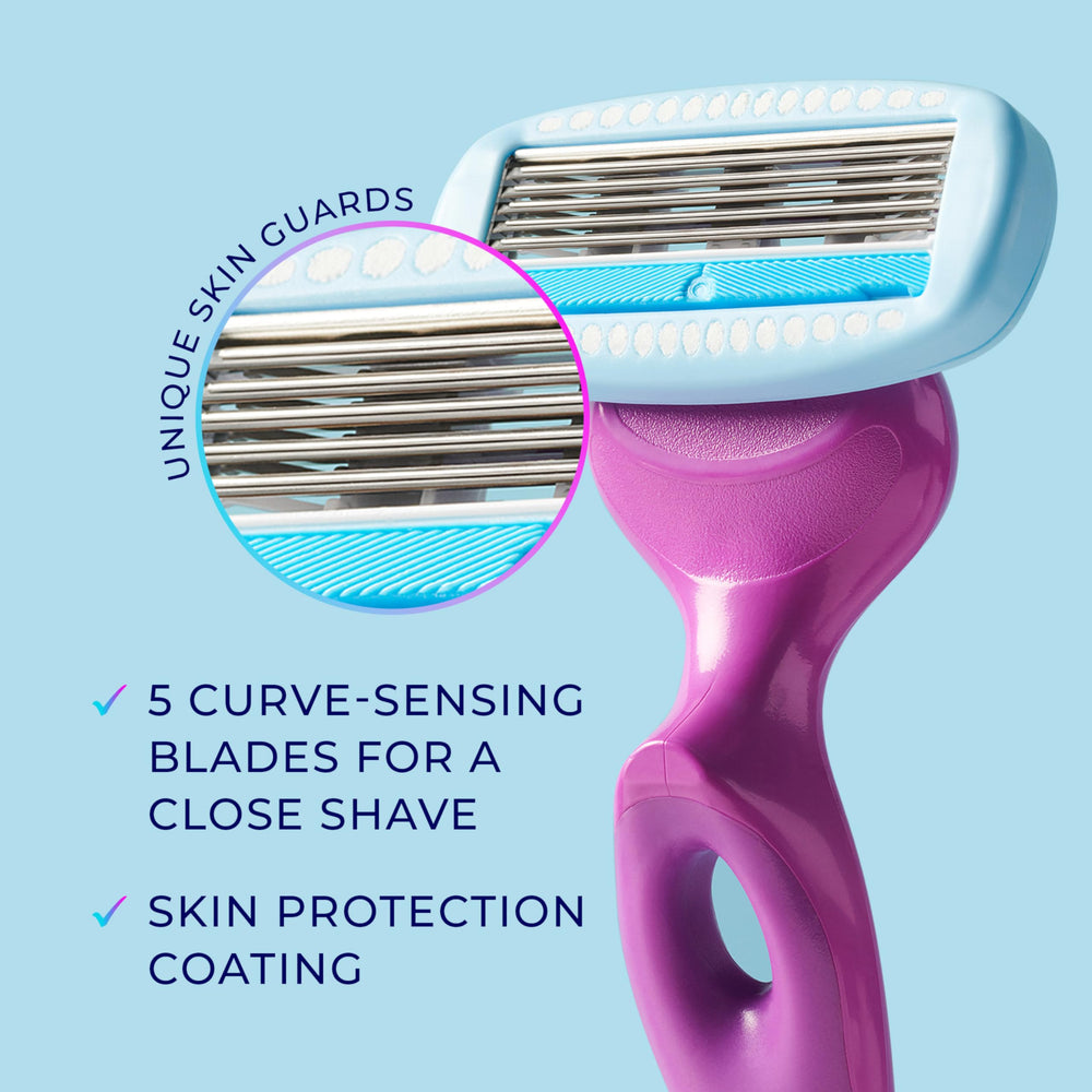 Schick Hydro Silk refills beside ruler for clear size and scale