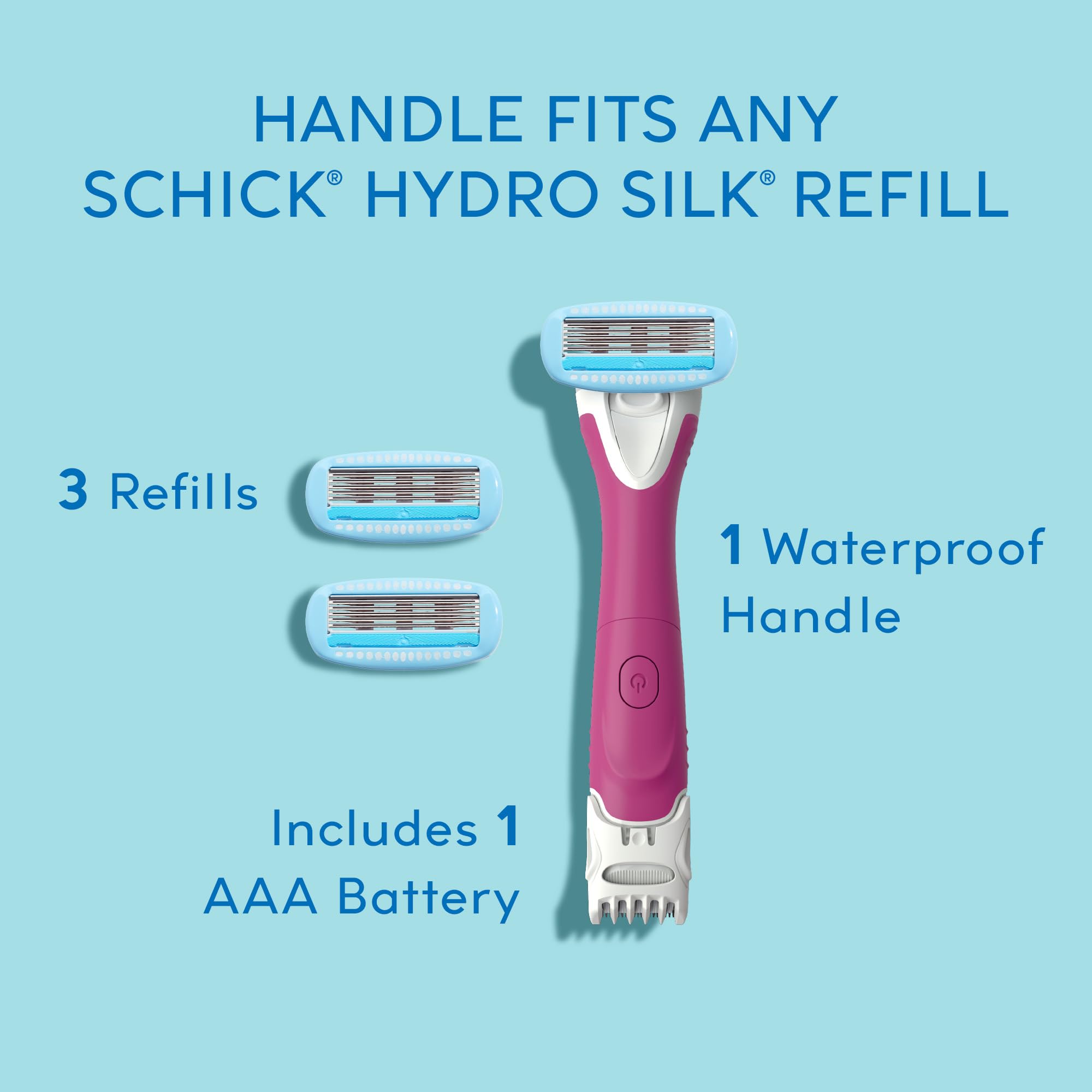 Schick Hydro Silk in-shower use demonstrating waterproof trimming benefit
