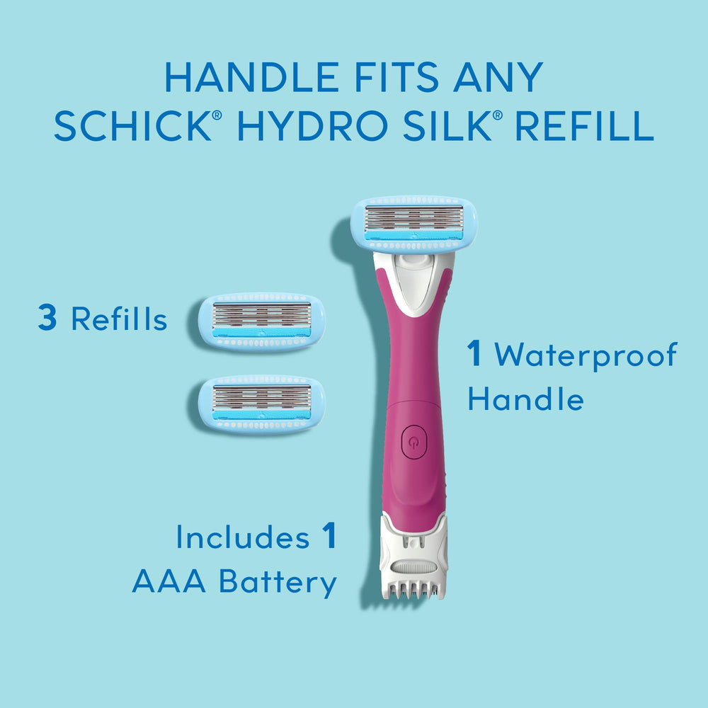 Schick Hydro Silk in-shower use demonstrating waterproof trimming benefit