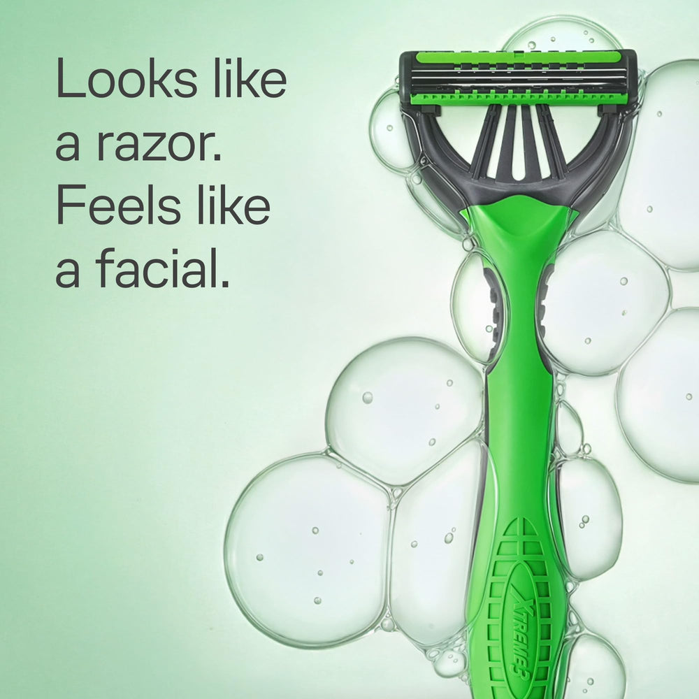 Schick Xtreme3 ergonomic handle close-up for secure grip
