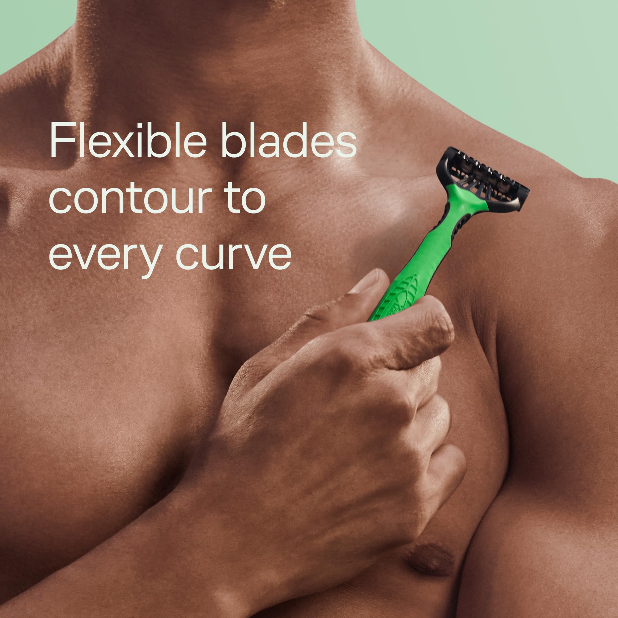 Schick Xtreme3 razor held in hand to show size and control