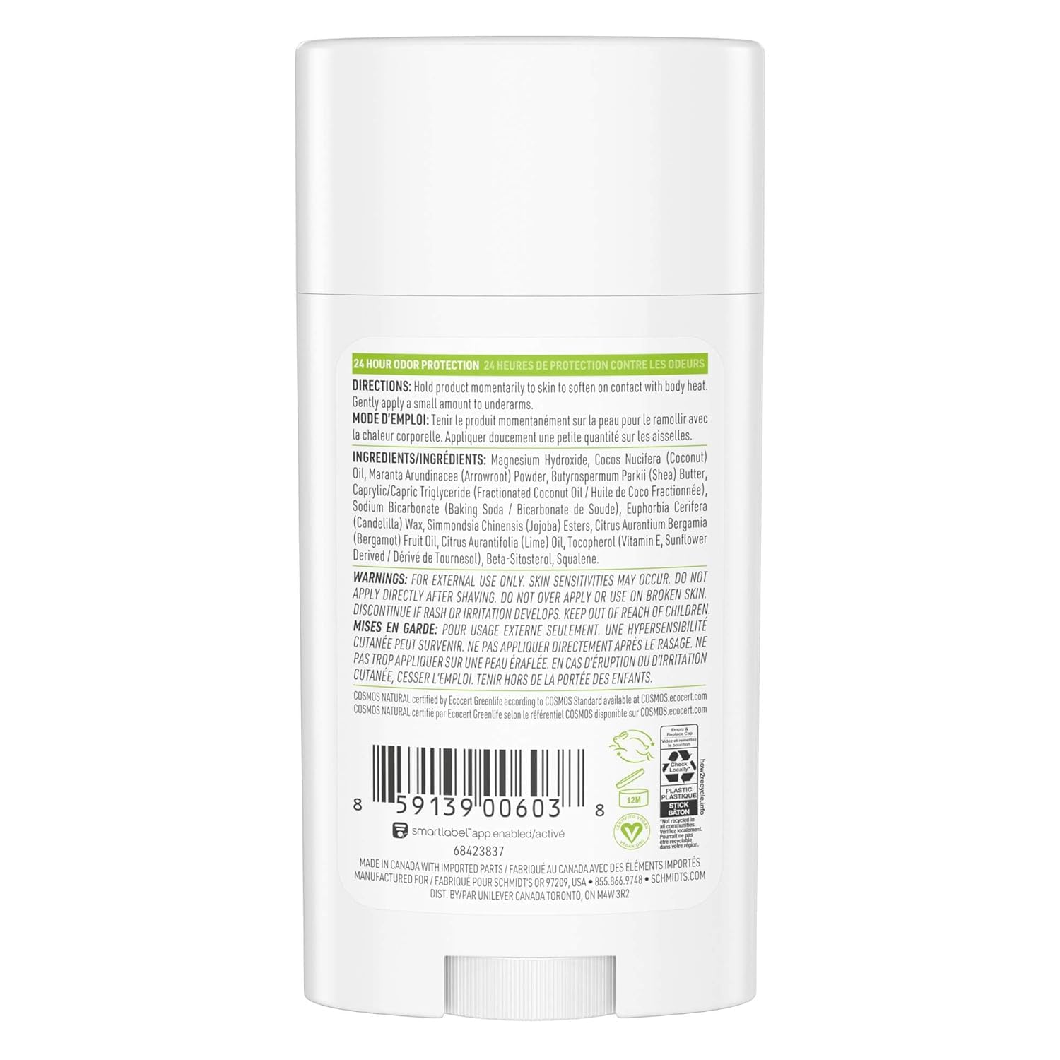 Schmidt's Bergamot & Lime close detail of coconut and shea butter for skin comfort