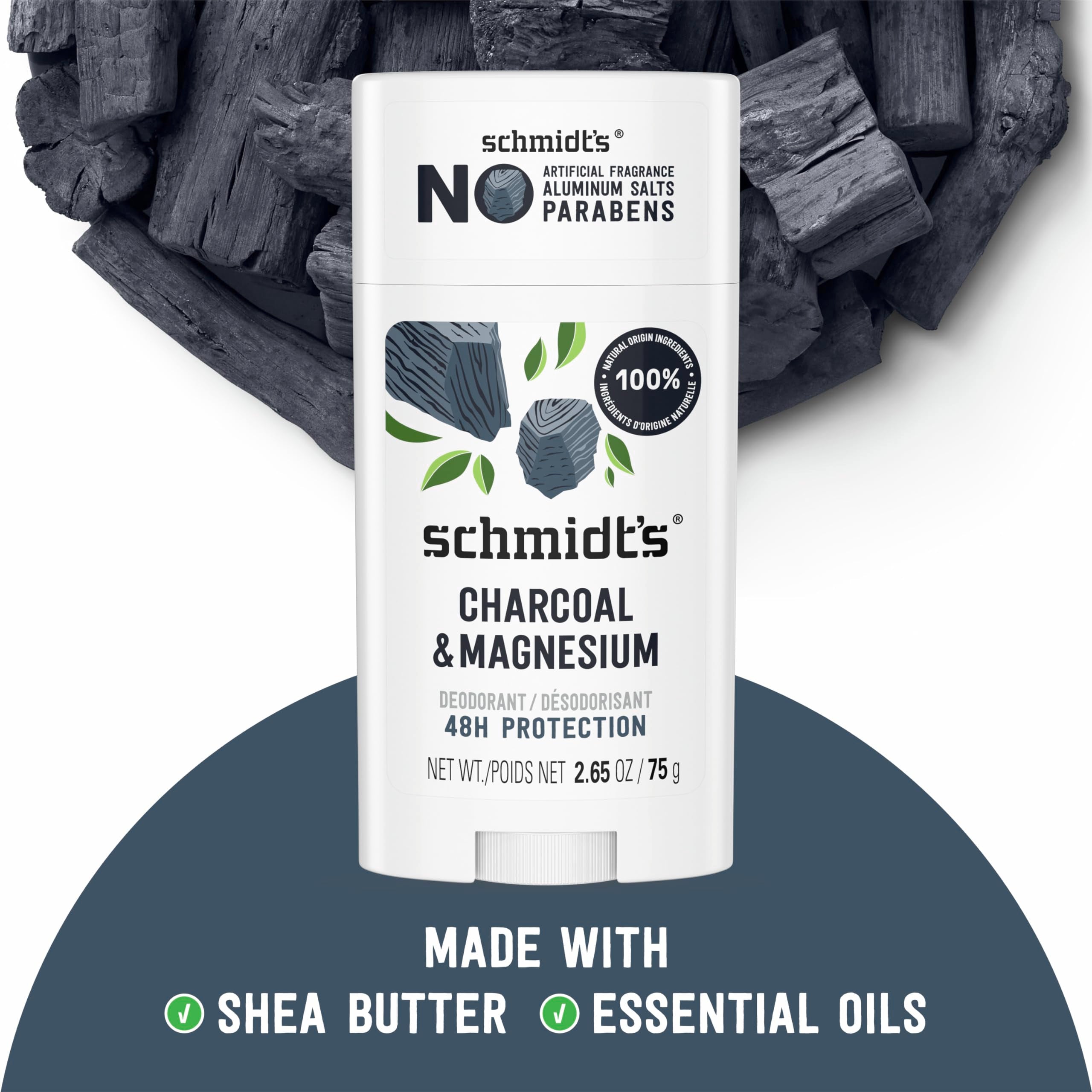 Applying Schmidt's to underarm demonstrating one-to-two swipe usage and odor control