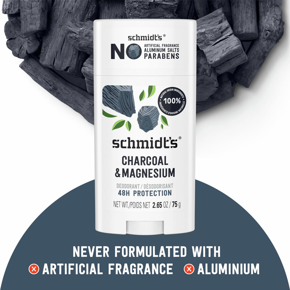 Schmidt's ingredients label displaying plant-based components and vegan certification