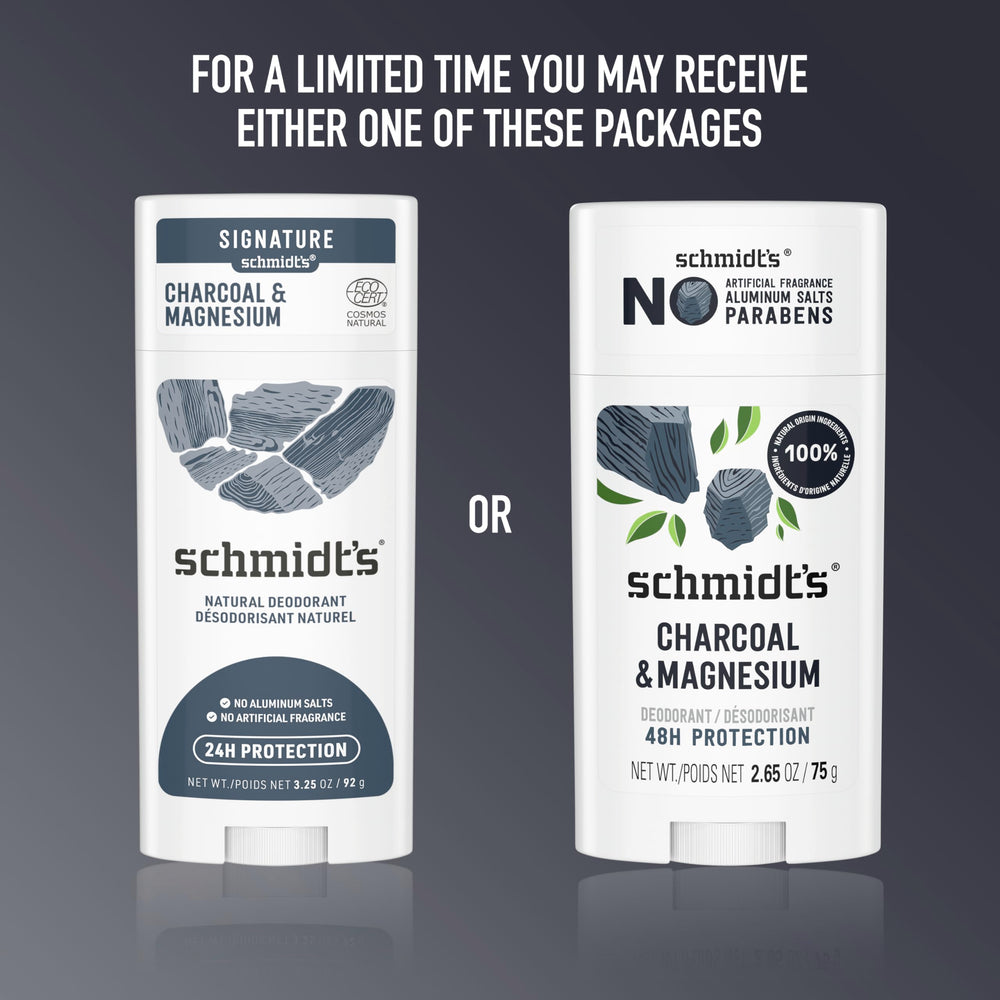 Schmidt's stick next to hand for scale indicating portable 2.65 oz travel-friendly size