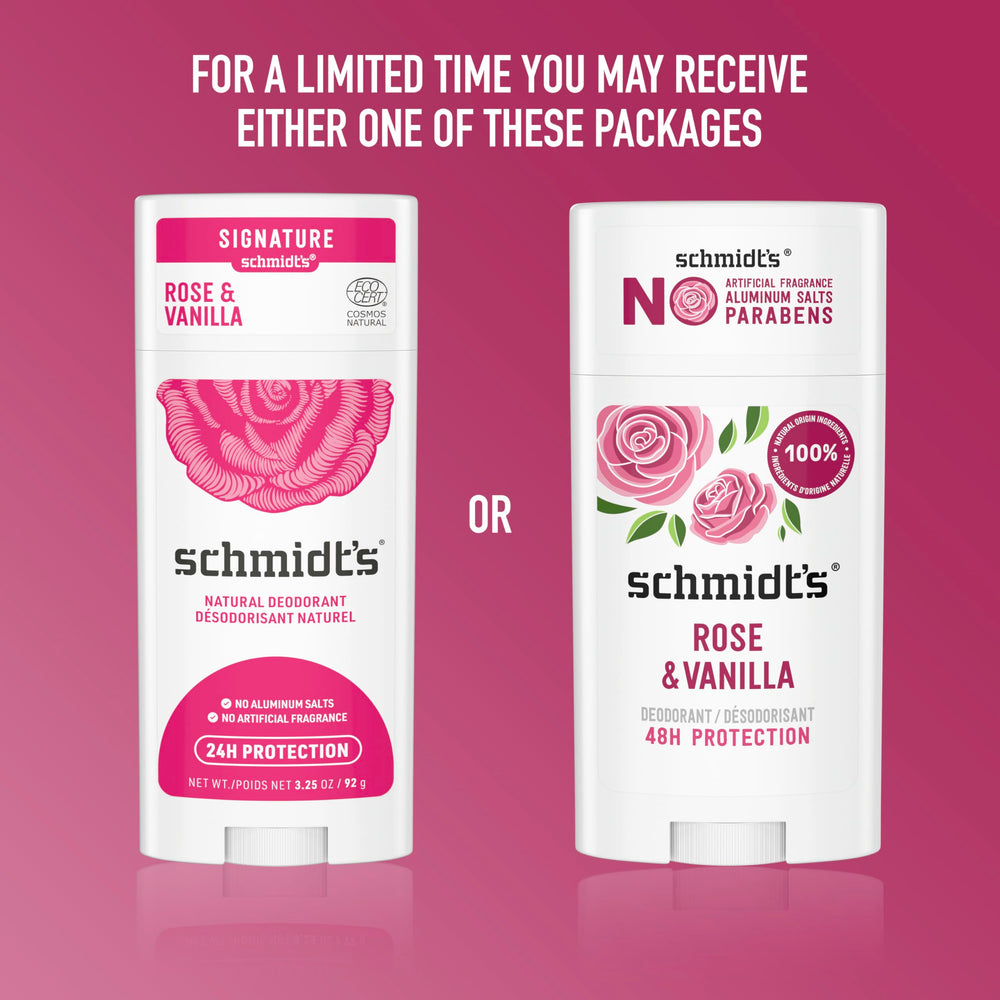 Schmidt's two-pack next to a ruler to show 2.65 oz size comparison