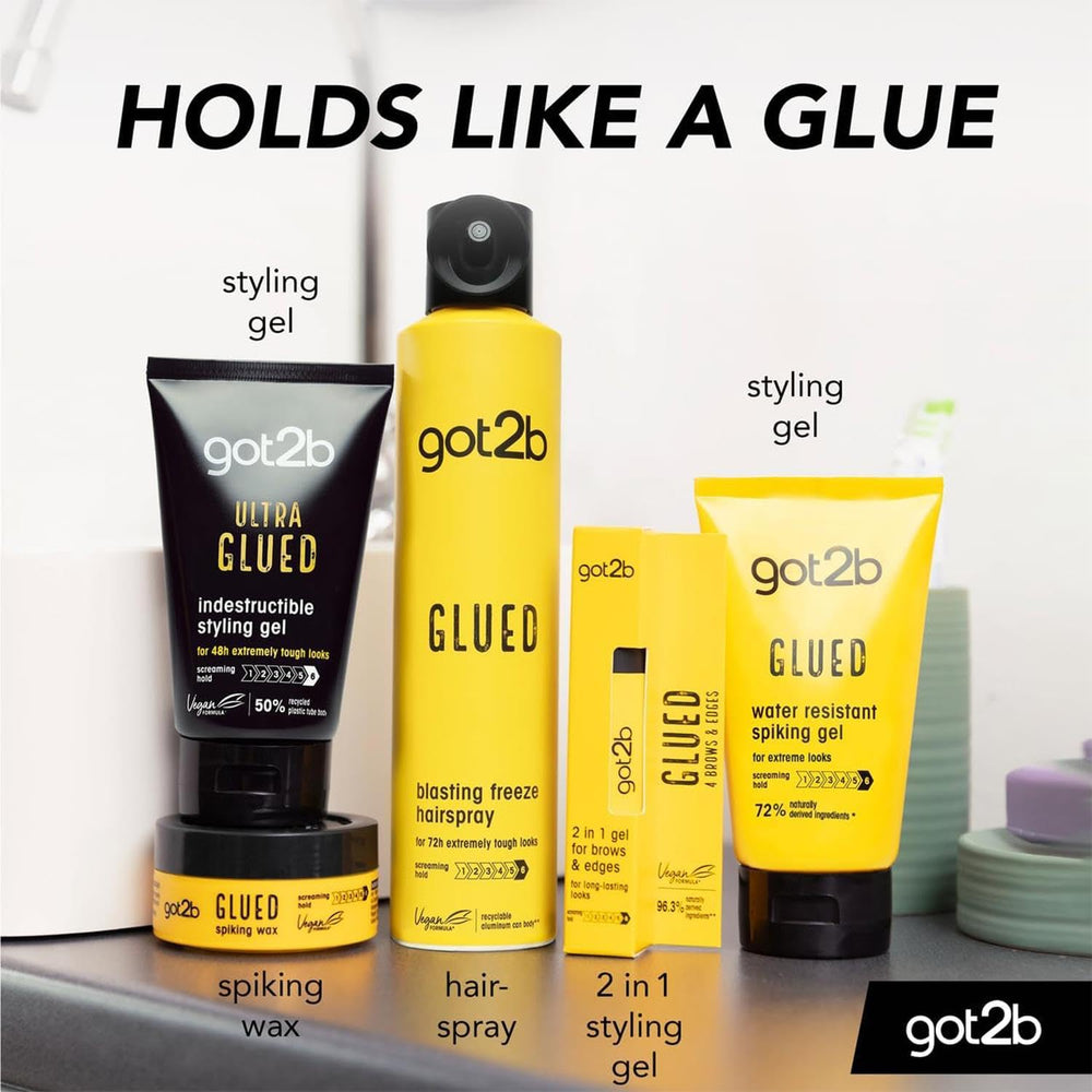 Schwarzkopf Got2b Glued being dispensed into hands for easy application
