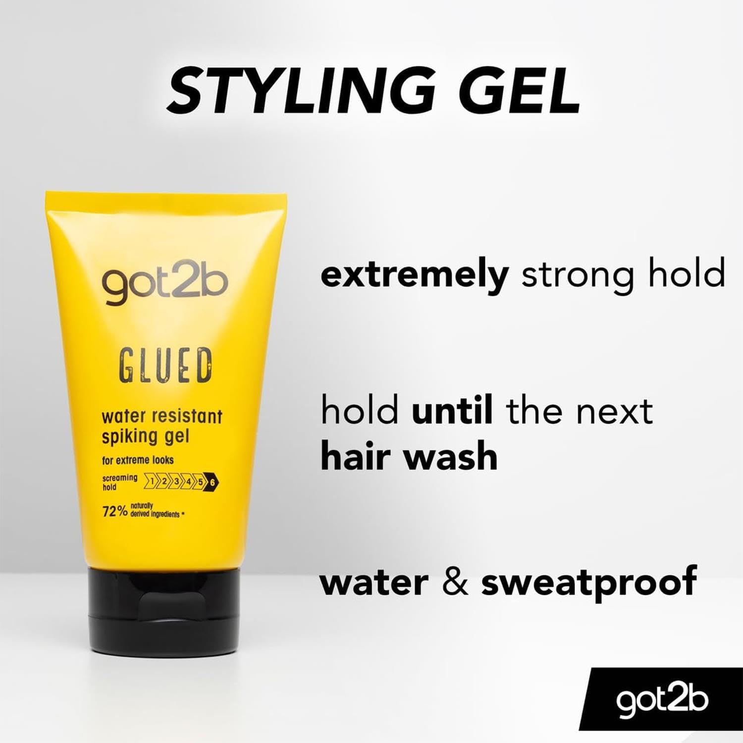 Schwarzkopf Got2b Glued in gym setting demonstrating sweat-resistant hold