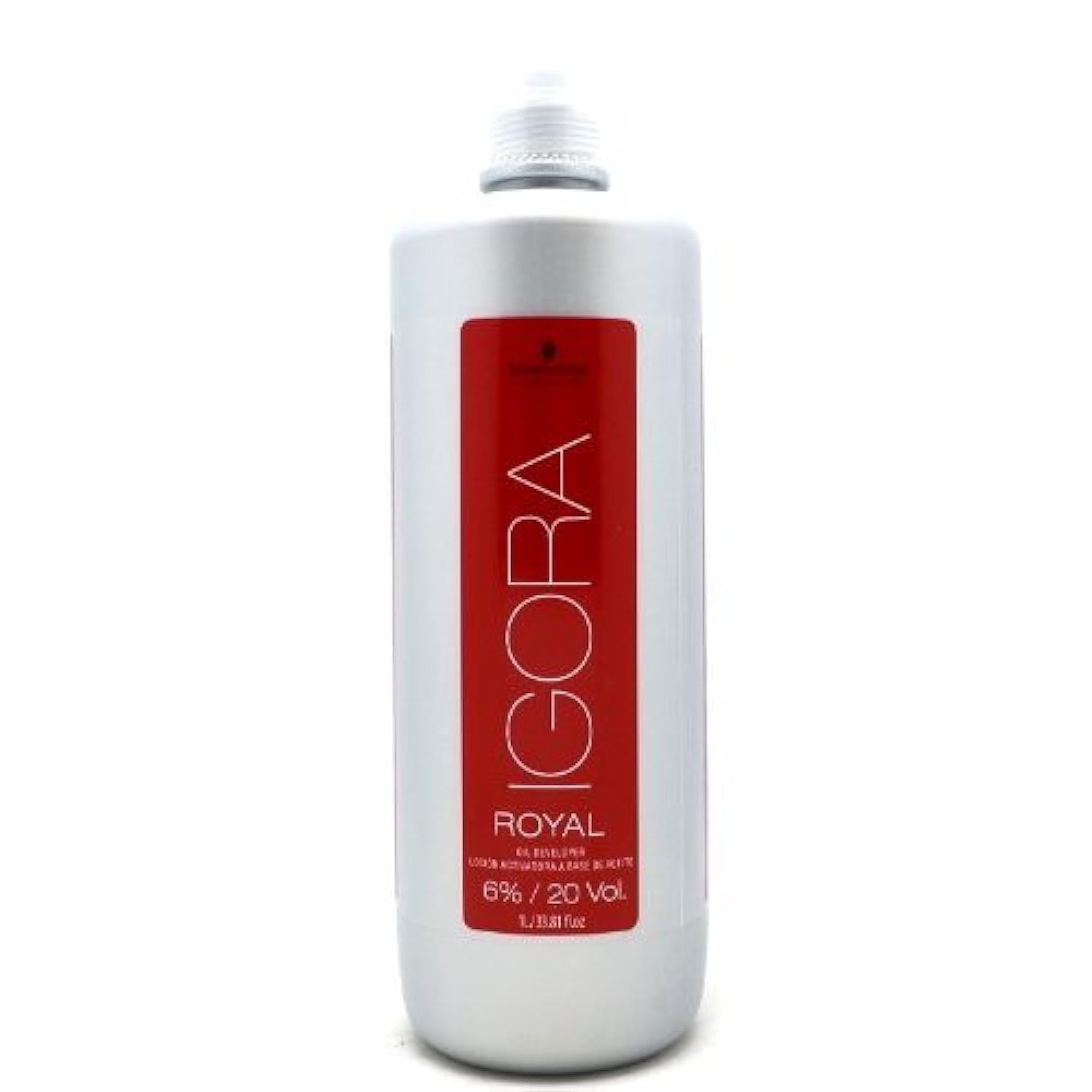 Schwarzkopf Igora Royal front packaging showing professional 33.8 fl oz developer benefit