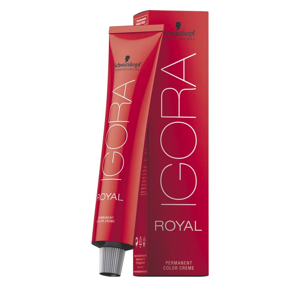 Schwarzkopf IGORA Royal 9-7 front pouch showing product branding and shade for confident copper results