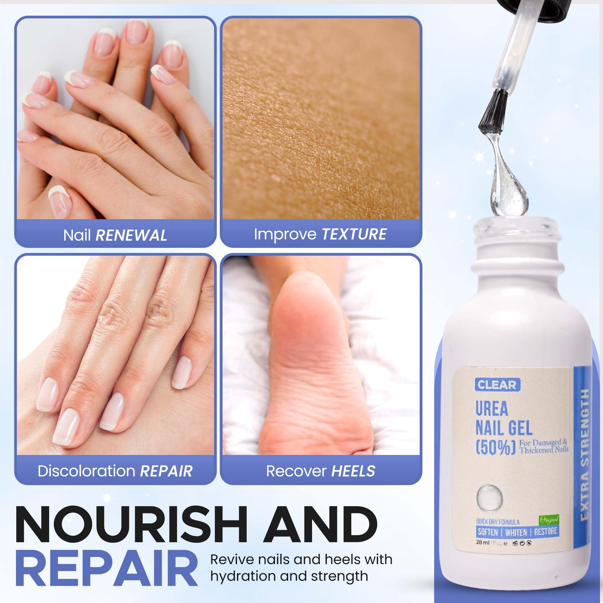 Scientific Solutions Global before and after nails illustrating visible smoothing improvement