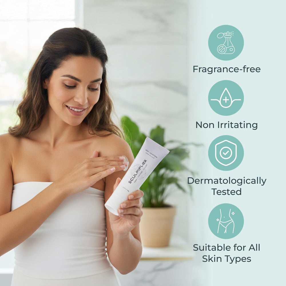 SCULPIFLEX cream with device demonstrating combined use for enhanced results