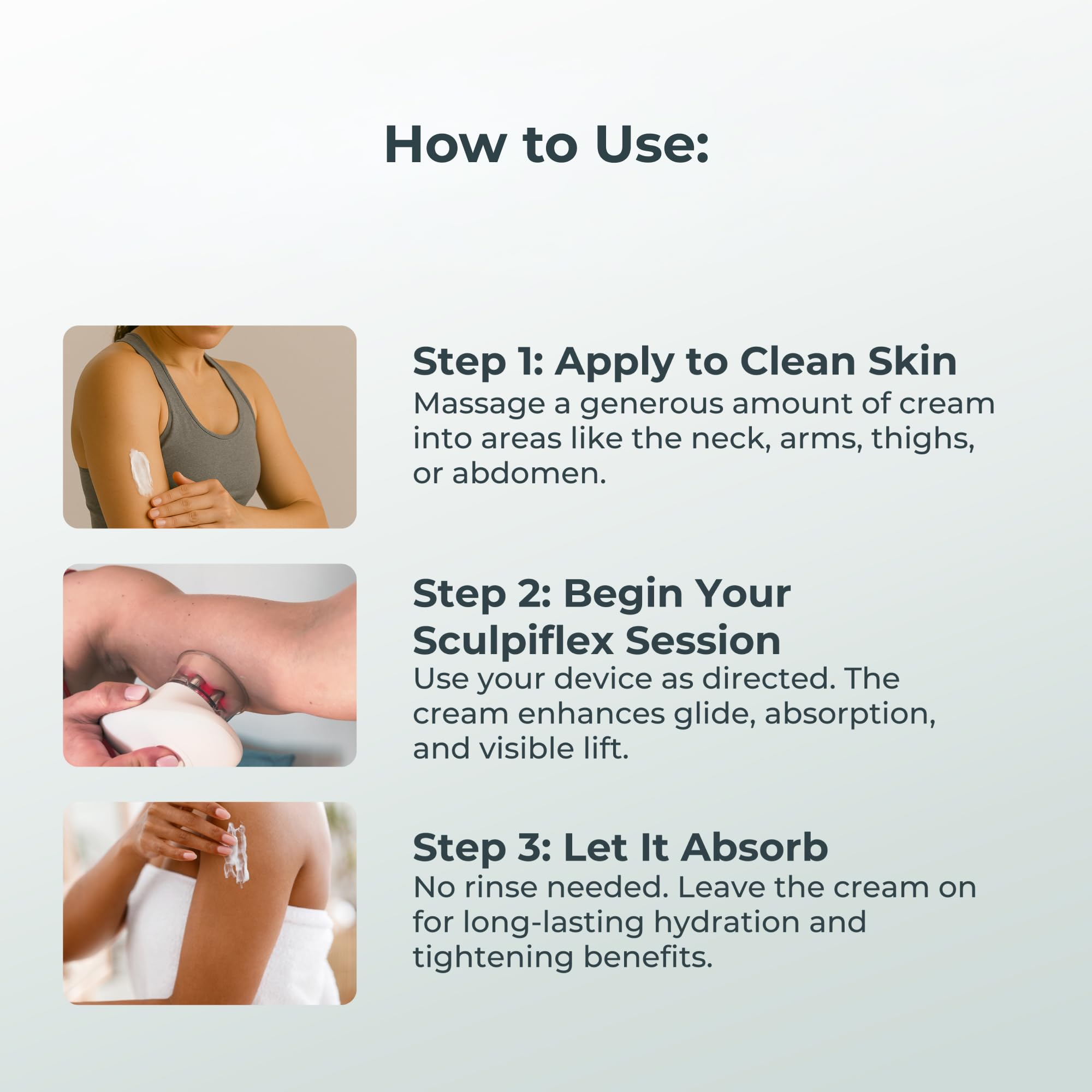SCULPIFLEX on legs and thighs lifestyle shot showing visibly smoother skin finish