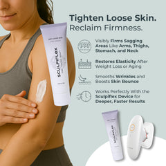 SCULPIFLEX cream texture close-up demonstrating smooth, non-greasy hydration