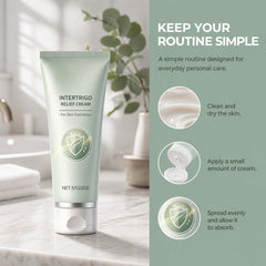 Sdatie being applied under breast for comfortable skin-fold relief