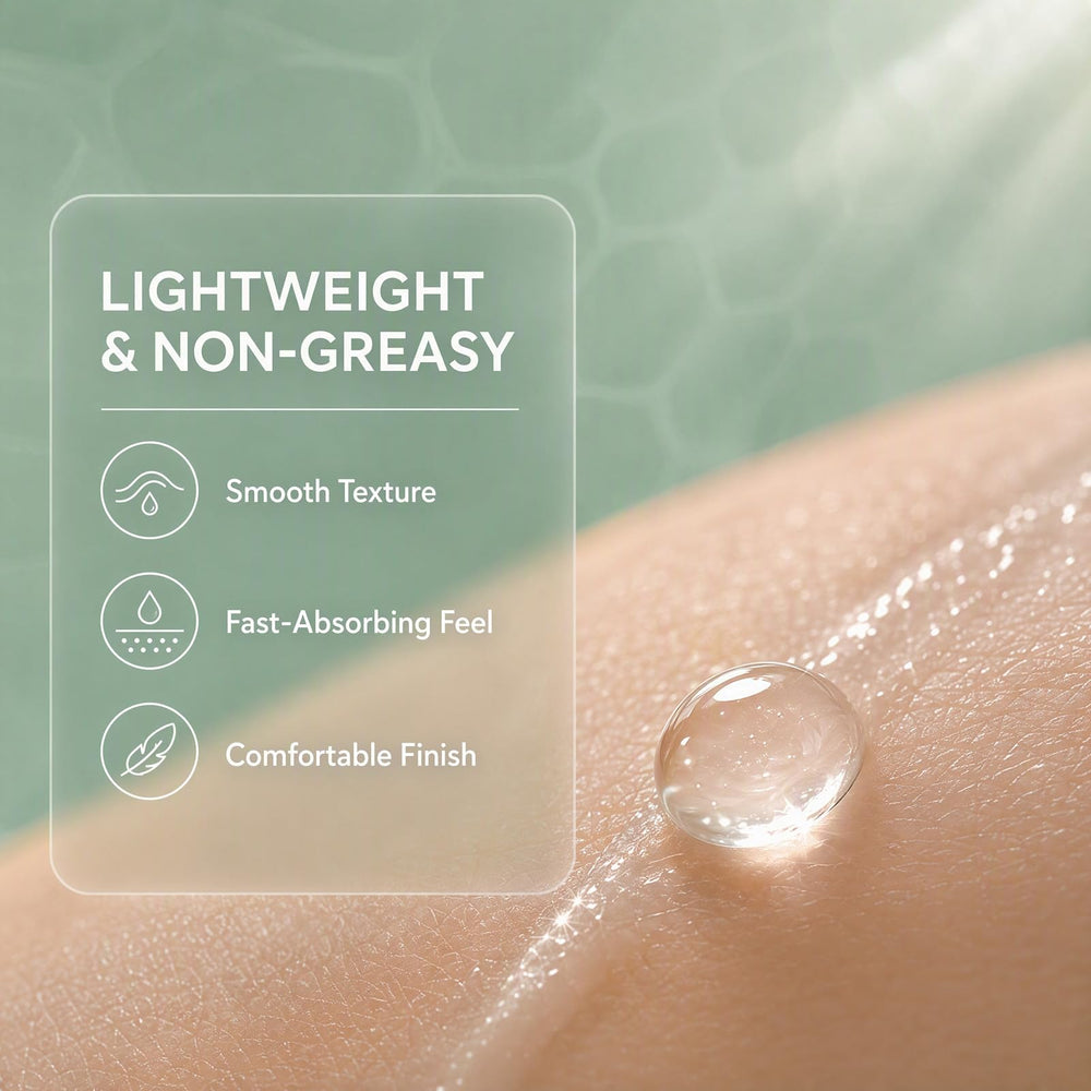 Sdatie used on neck fold showing smooth, non-greasy finish