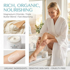 SDUQULK magnesium butter on a spoon highlighting easy application benefit