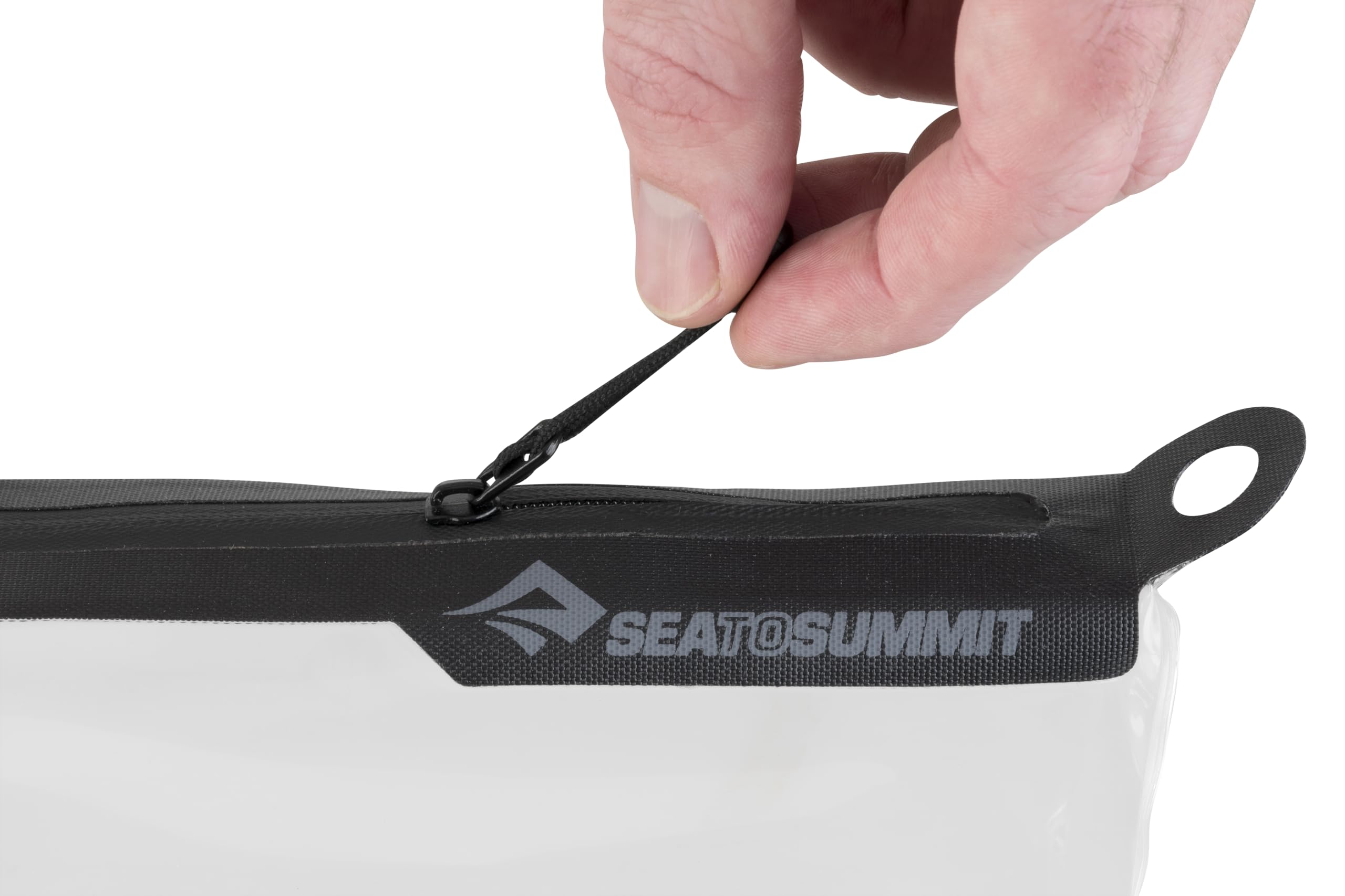 Sea to Summit pouch beside a passport showing compact 1-quart size for flights