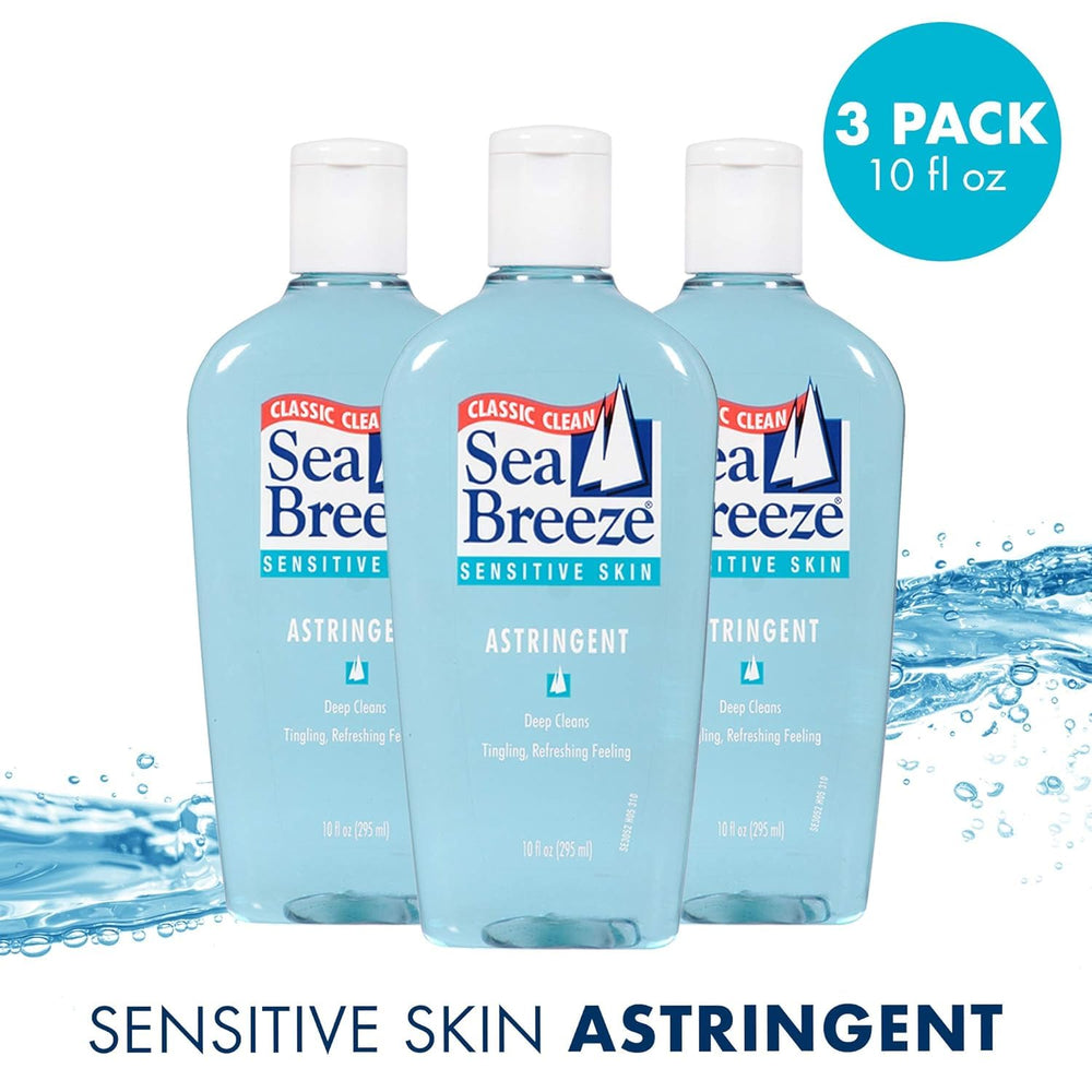 Seabreeze used after cleansing on refreshed skin, shows gentle results
