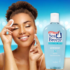 Seabreeze size and scale next to hand showing 10 oz bottle for value and portability