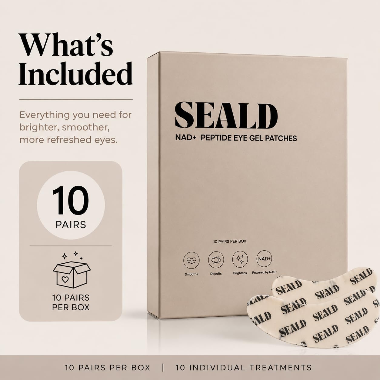 SEALD hydrogel patch close-up texture, highlights cooling smoothness and comfort
