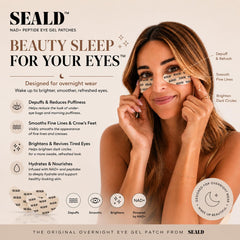 SEALD ingredient panel showing NAD+, peptides and hyaluronic components for brightening