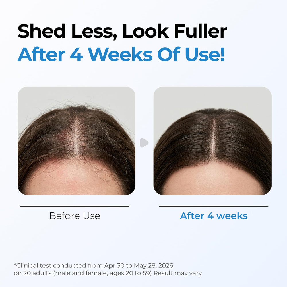 Seapuri applying serum to parting demonstrating mess-free targeted dosing