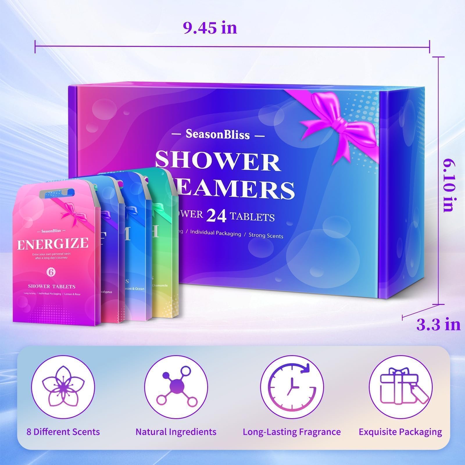 SeasonBliss display of eight fragrance tablets showing variety and choice in one pack