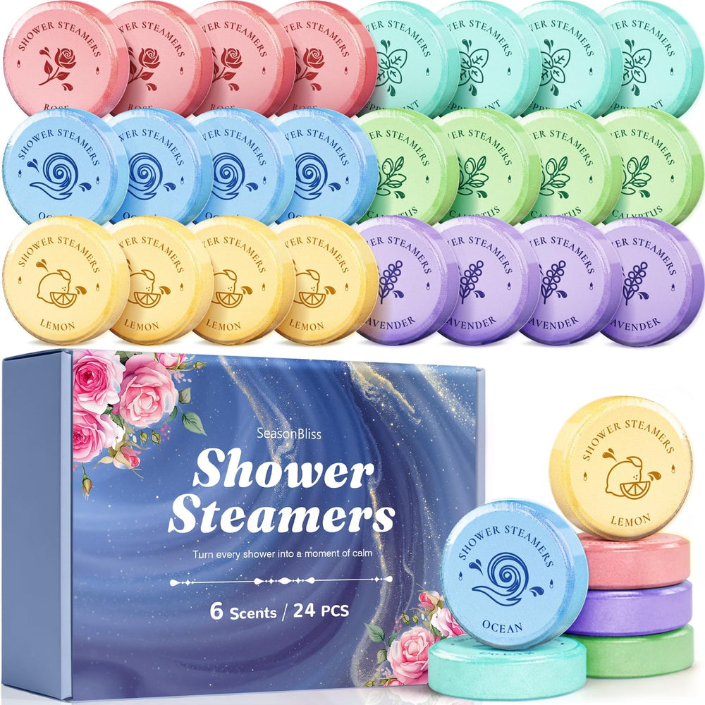 SeasonBliss front packaging showing all 24 steamers and scents for easy selection