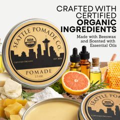Seattle Pomade Co. close-up of pomade texture highlighting creamy wax consistency