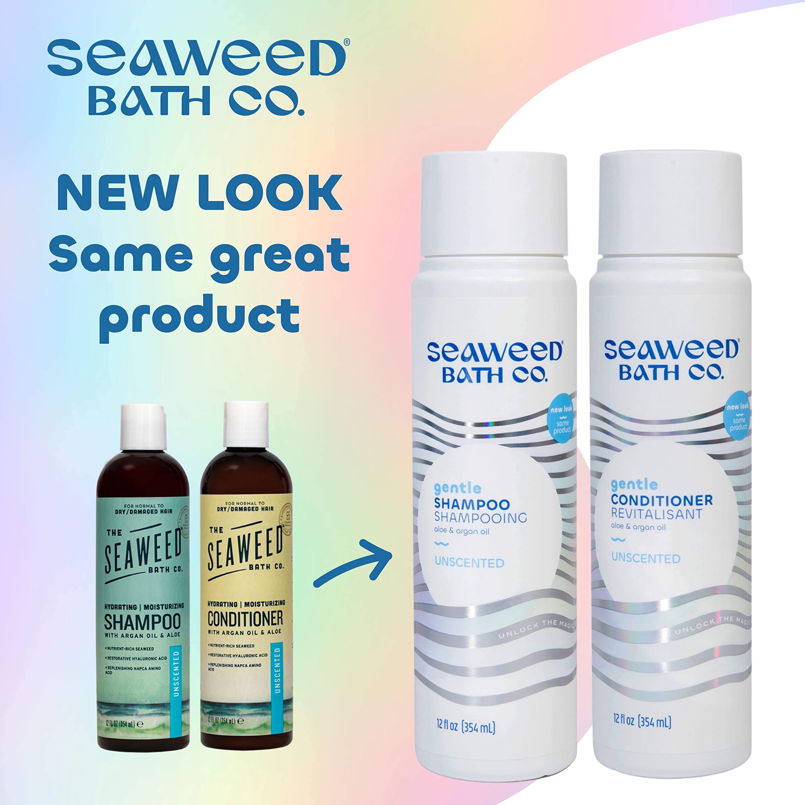 The Seaweed Bath Co. label closeup highlighting key ingredients and sustainable sourcing benefits