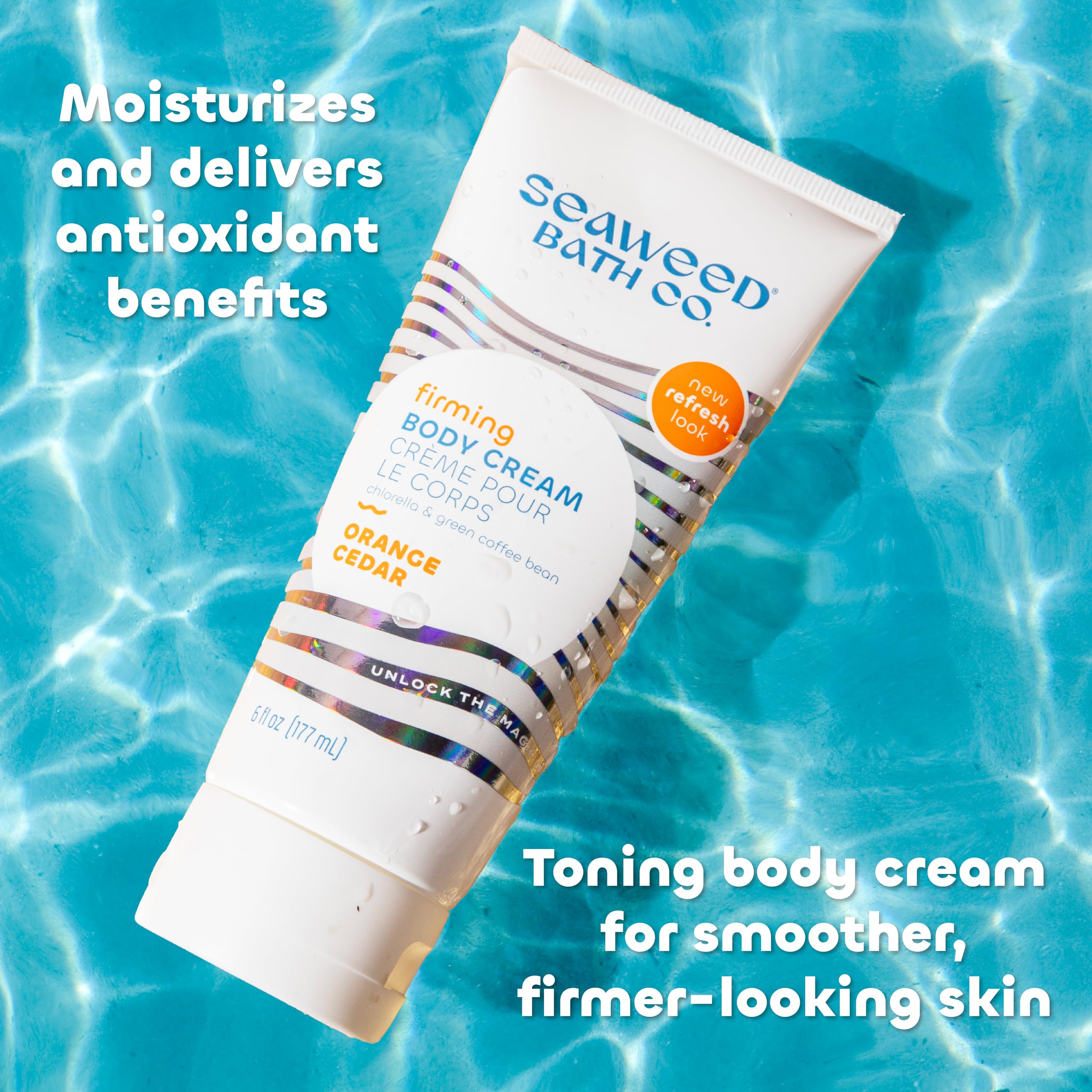 Seaweed Bath Co. cream texture close-up showing quick absorption benefit