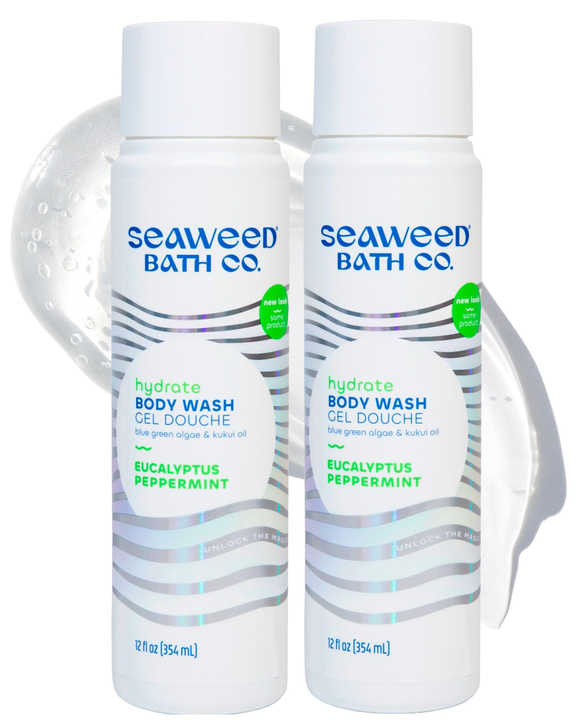 Seaweed Bath Co. front packaging showing eucalyptus peppermint scent and benefits